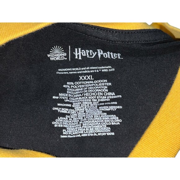 Harry Potter Hogwarts Black & Yellow Cropped T-Shirt XXXL - Picture 3 of 8